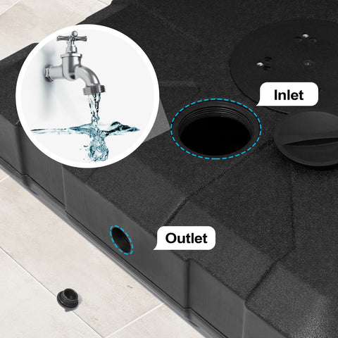 Crestlive Products Heavy-Duty Fillable Patio Umbrella Base Stand with Wheels