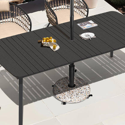 CrestliveProducts 45LBS Outdoor Patio Umbrella Stand Concrete-cobble Finish Swivel Wheels Adjustable Knob