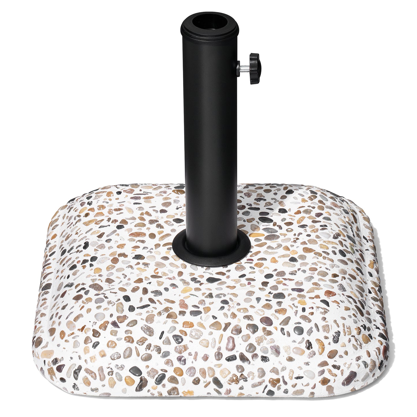 Crestlive Products 45lbs Heavy Duty Cobble Cement Patio Umbrella Base