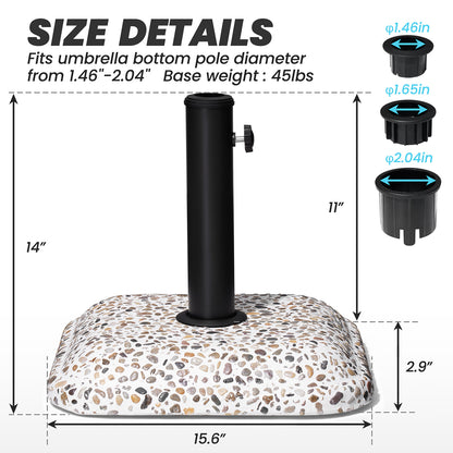 Crestlive Products 45lbs Heavy Duty Cobble Cement Patio Umbrella Base