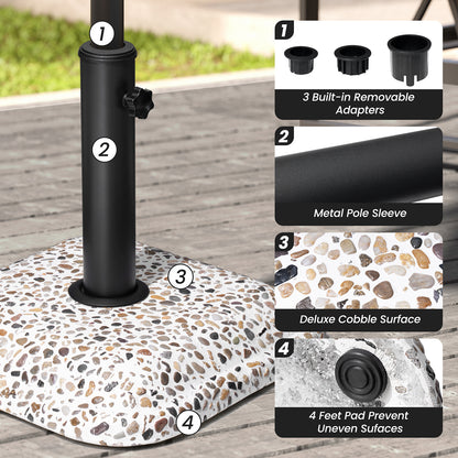 Crestlive Products 45lbs Heavy Duty Cobble Cement Patio Umbrella Base