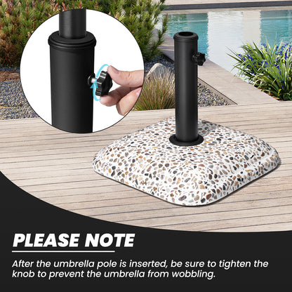 Crestlive Products 45lbs Heavy Duty Cobble Cement Patio Umbrella Base