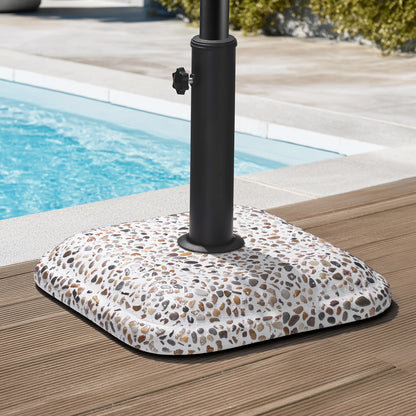 Crestlive Products 45lbs Heavy Duty Cobble Cement Patio Umbrella Base