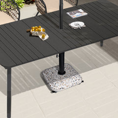 45 lbs Heavy Duty Cobble Cement Patio Umbrella Base with Wheels