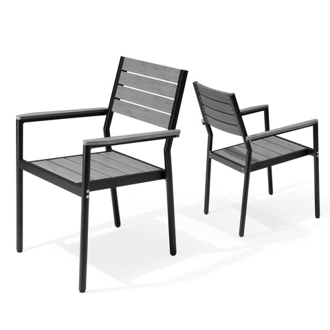 Crestlive Products Aluminum Outdoor Stackable Dining Chair Set of 2