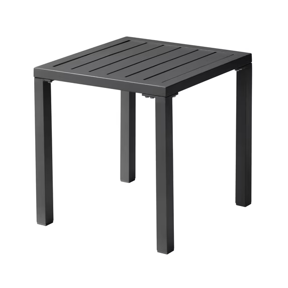 Crestlive Products 15.7" x 15.7" Outdoor Side Table, All-Weather Aluminum Square Patio End Table, Black
