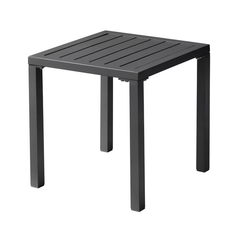 Crestlive Products 15.7" x 15.7" Outdoor Side Table, All-Weather Aluminum Square Patio End Table, Black